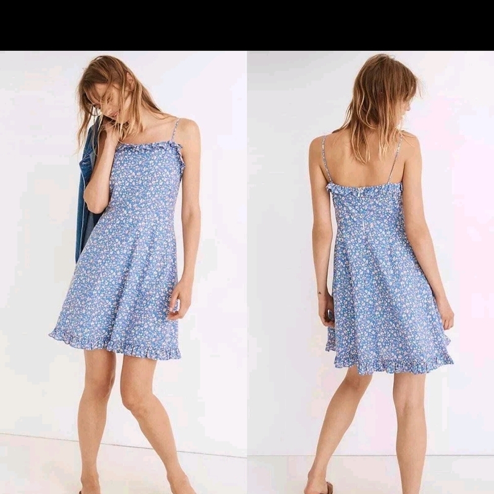 Madewell Floral Blue Mini Dress
